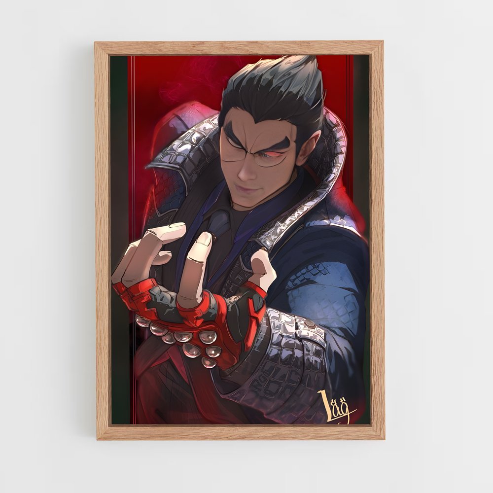 Poster Kazuya en Flamme – affiche Tekken (vue 4)